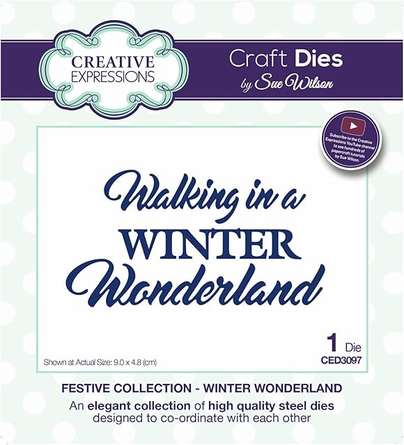 Sue Wilson Festive Collection-Winter Wonderland Craft Die, Metal, 9 x 4.8 cm