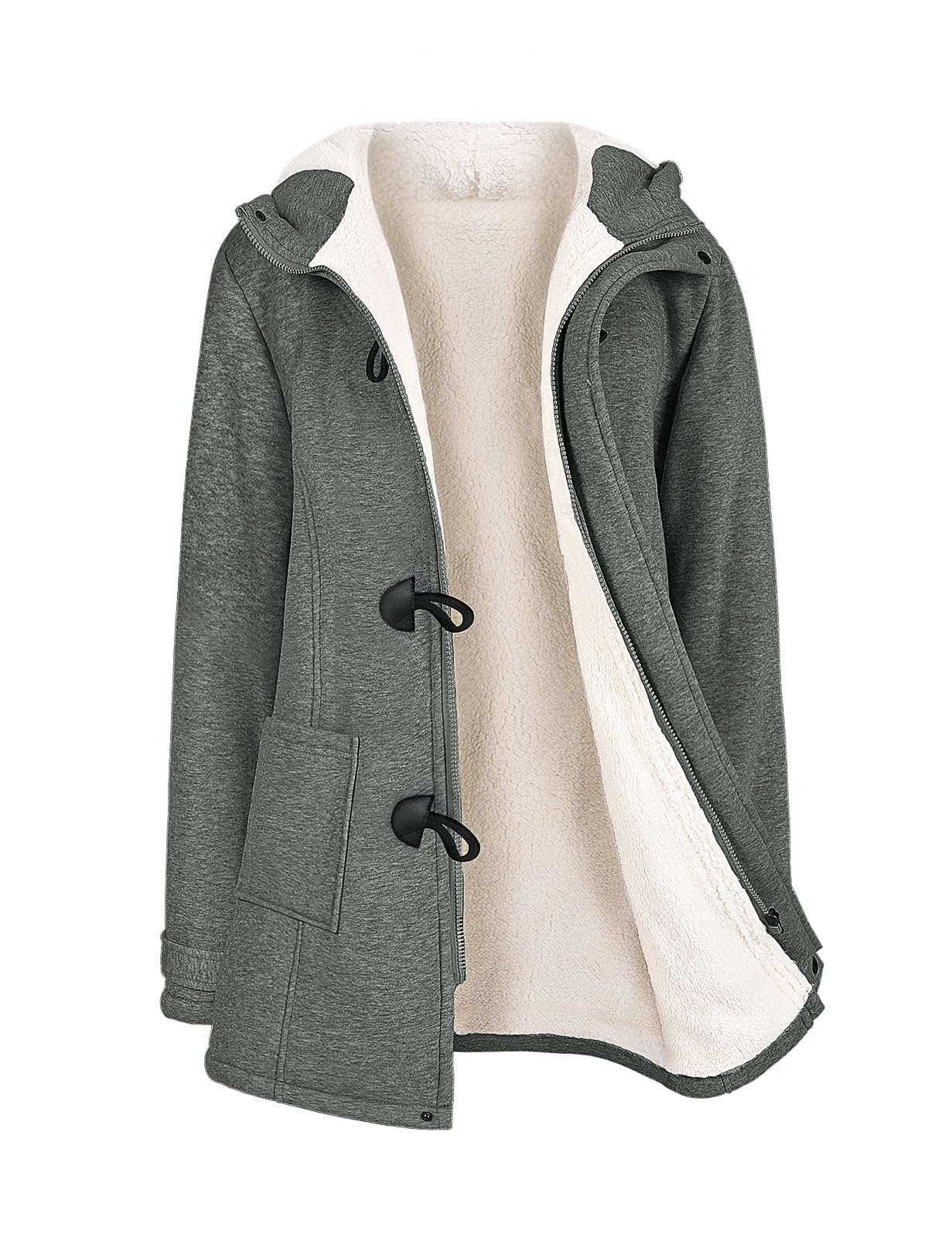 Vancavoo Cappotto Donna Invernale Felpa con Cappuccio Caldo Giacca Casual Slim Autunno Giubbotto Eleganti Felpa Cardigan con Tasche