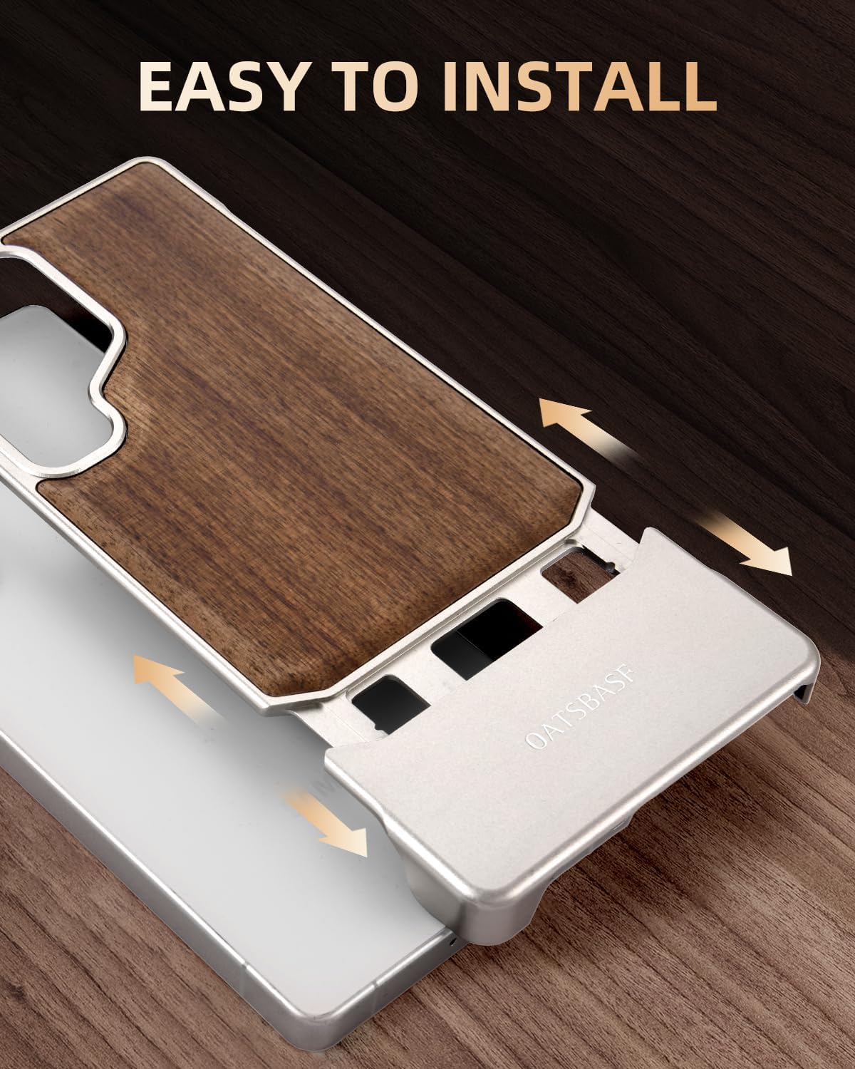 for Samsung Galaxy S25 Ultra Case Wood for Magsafe, Magnetic Slim Frameless for Samsung Galaxy S25 Ultra Case, Wooden Protective Phone Cover for Samsung S25Ultra for Men Women, Walnut Sliver
