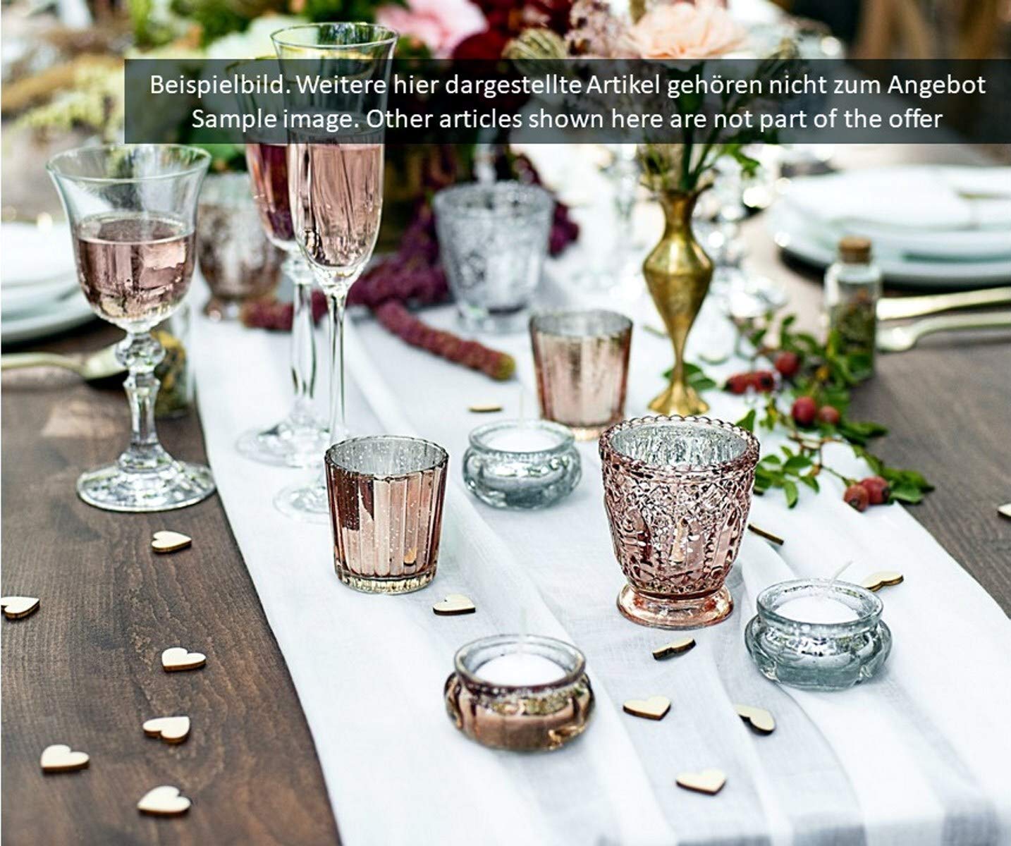 Set 4 Portacandele Calindra Con Morsetto - Trasparente/Argento, Per Tavolo, Vetro E Ferro