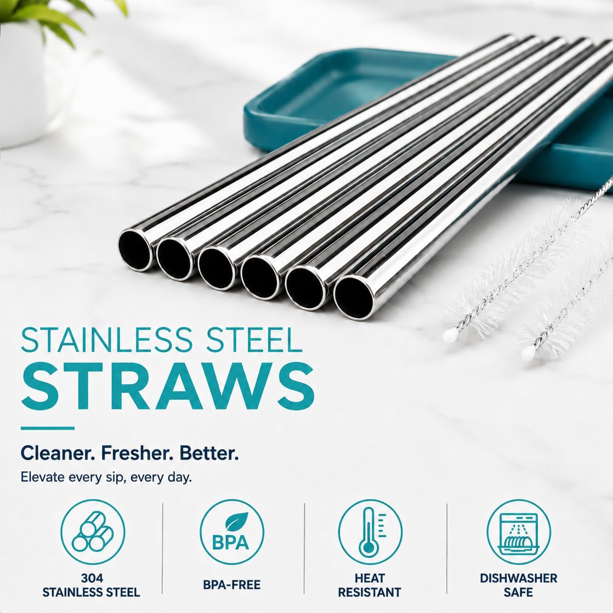 Mity rain 8PCS Metal Straw for Owala FreeSip Sway 18oz Water Bottle