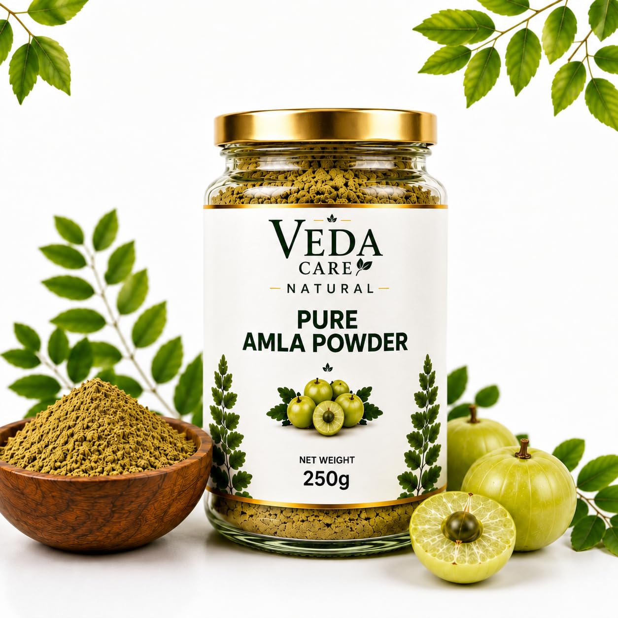 VEDA CARE NATURAL Pure Amla Powder 250g in Premium Glass Jar + 100g Multani Mitti FREE | 100% Pure & Natural | Hair & Scalp Care | Rich in Vitamin C | No Chemicals | No Preservatives-image-48