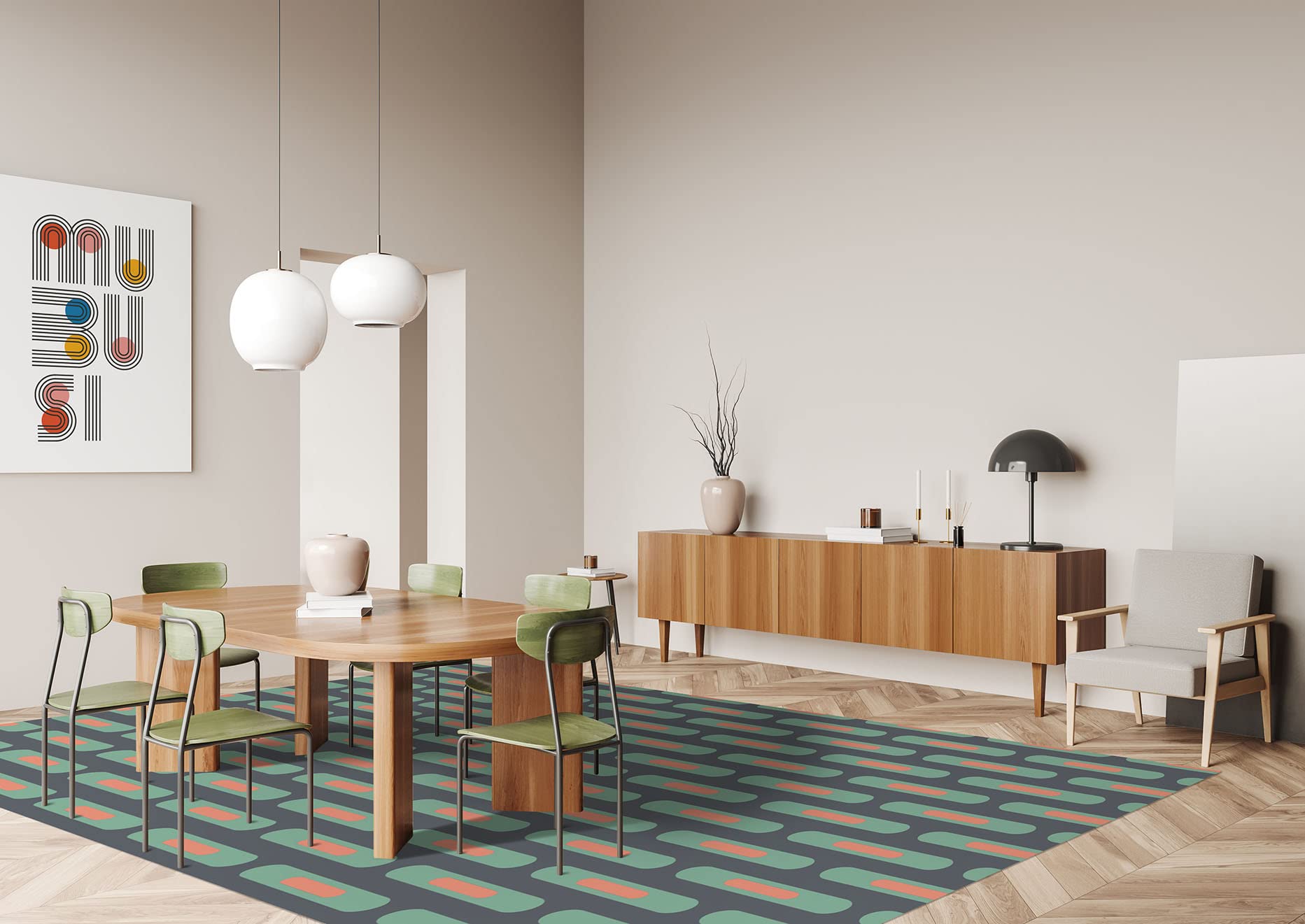 Tapis Vinyle du Sol Cuisine Salon - Différentes Tailles - (Cloro Cinza 70x210 cm)