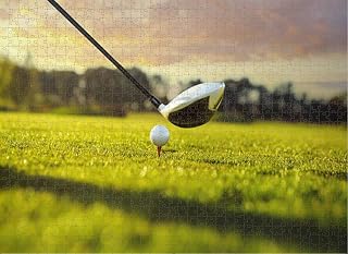 1000 Piece Puzzle for Adults Jigsaw Puzzles Hard Challenging Difficult Family Cool Large Golf Golf Course Golf Club Golf Swing Tee Sports Equipment Puzzles for Adults 1000 Pieces