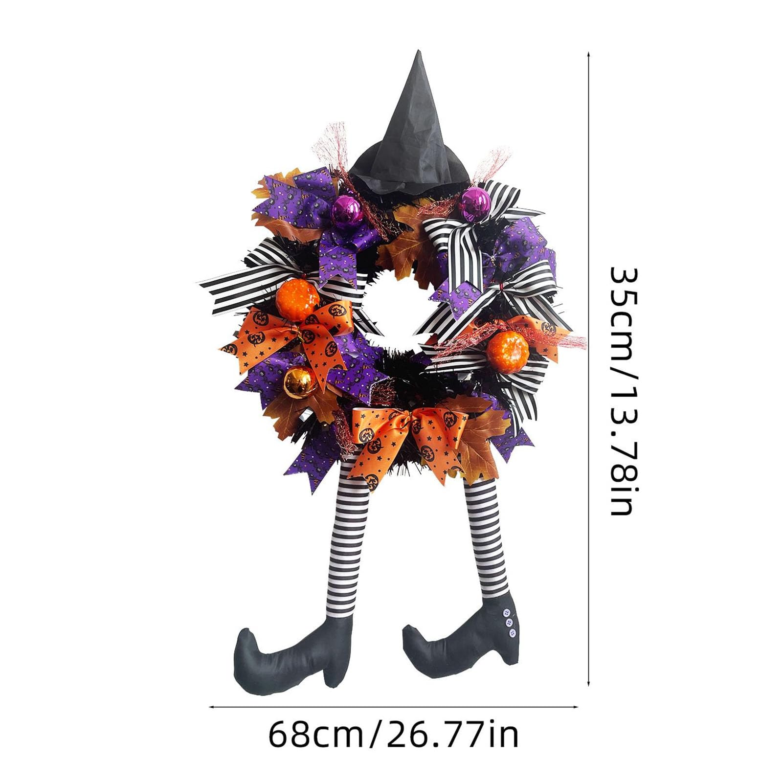 Wieniec Halloween z Kapeluszem Wiedźmy i Długimi Nogami