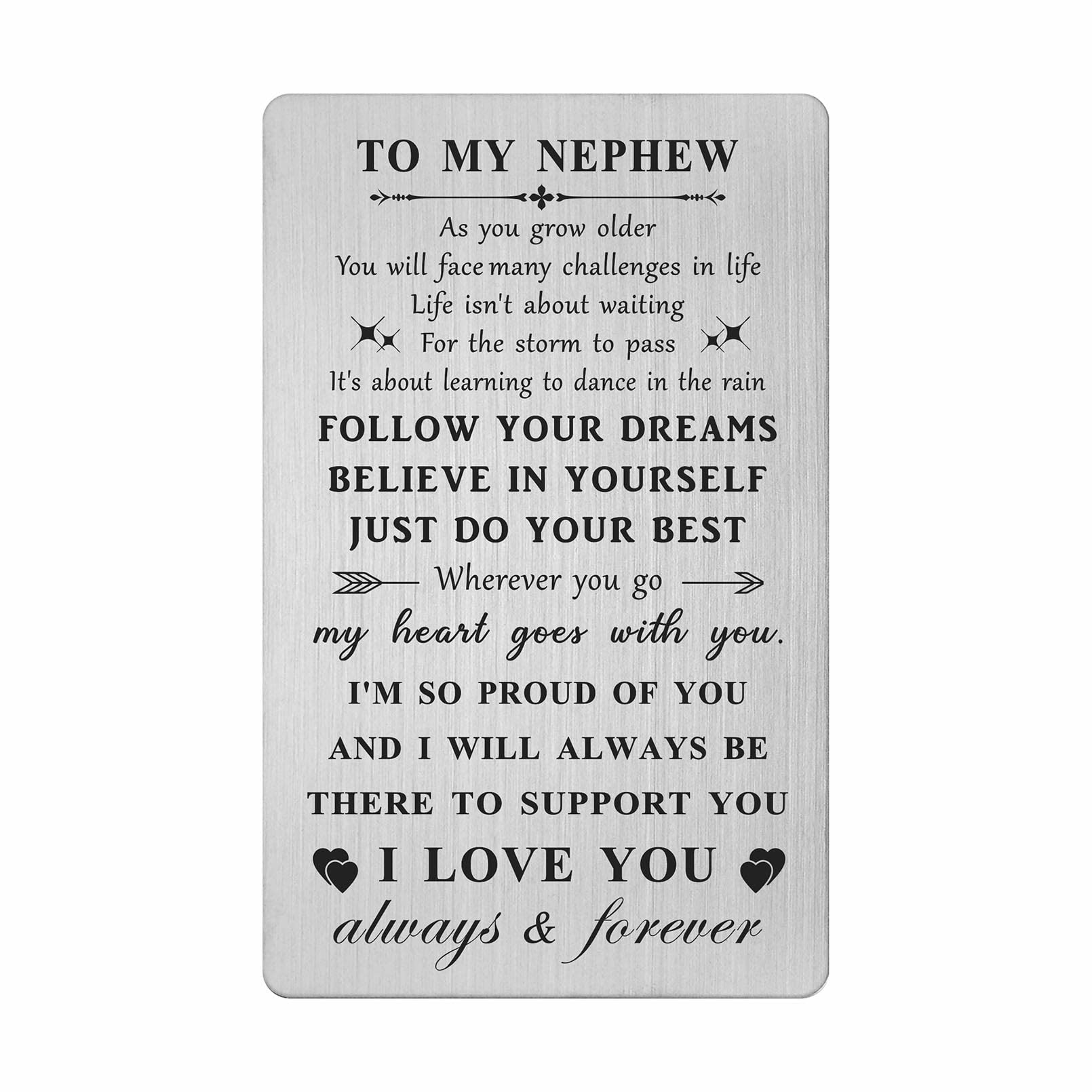HYHYDHP Nephew Wallet Card - Fathers Day Cards for Nephew - Nephew Graduation Birthday Ideas