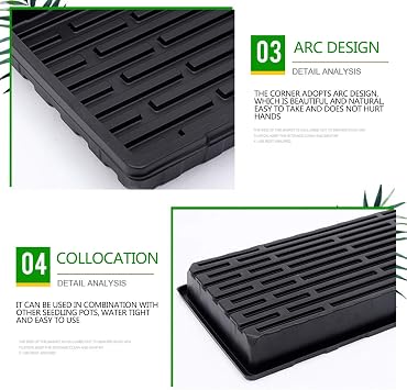 Seed Starter Tray,2 Pack 21 x 11 x 2,Heavy Duty Plastic No Drain Holes Plant Tray,Microgreens Growing Trays,Seedling Trays for Wheatgrass Germination Gardening Sprouting
