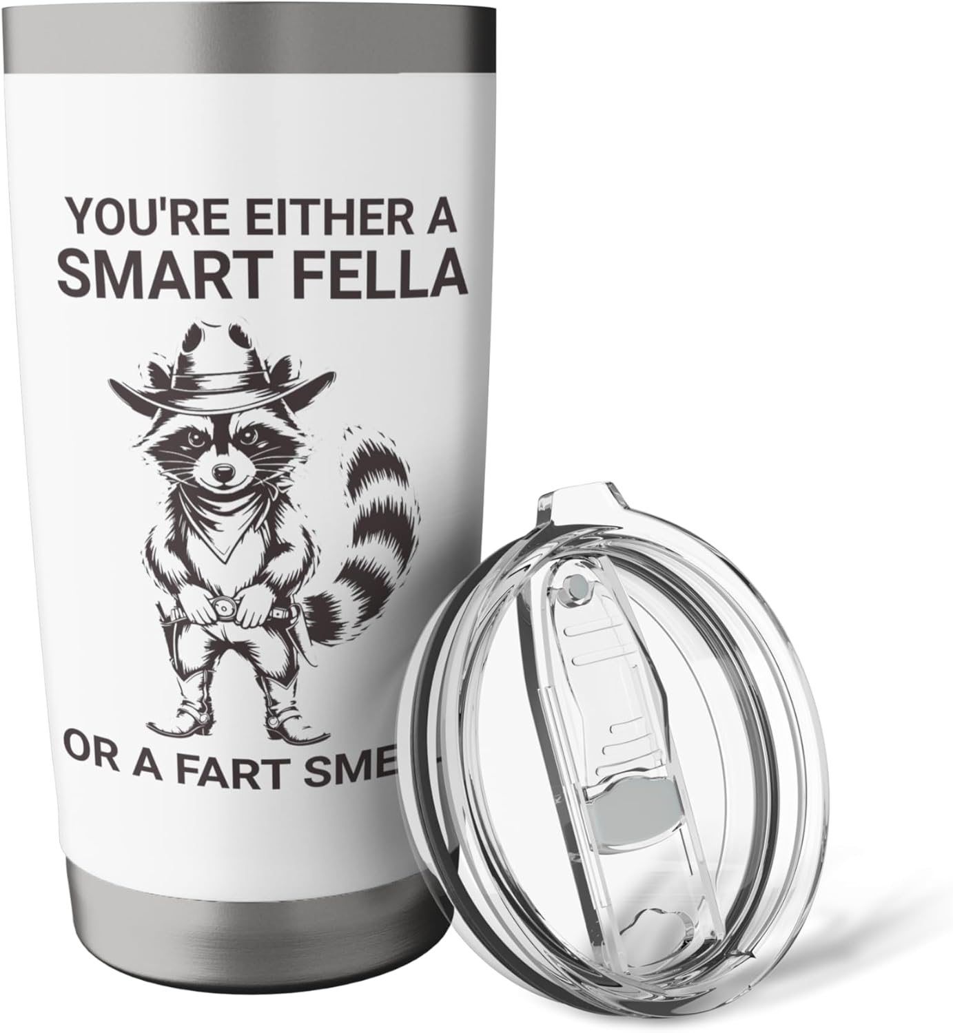 Retro Smart Fella Raccoon Stainless Steel Insulated Tumbler - Image 5