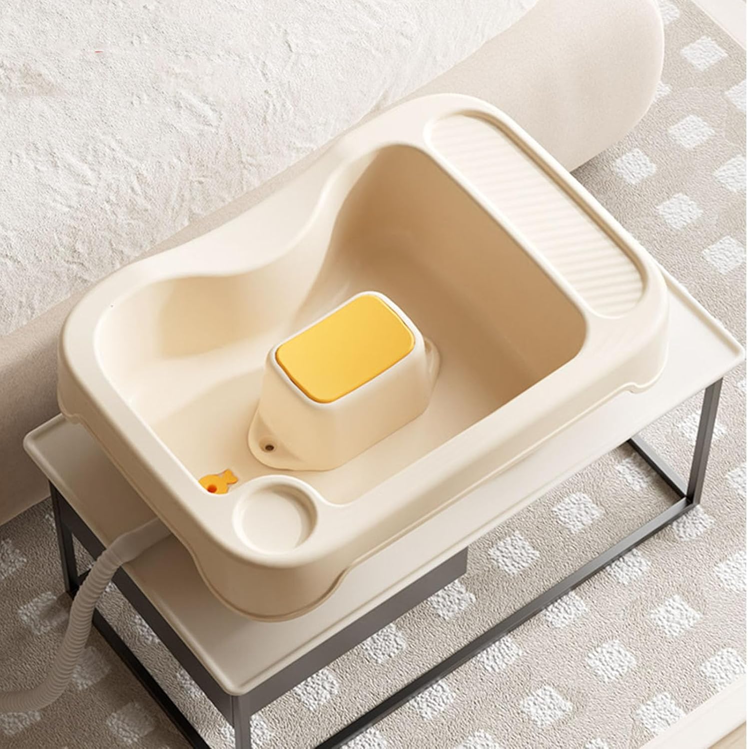 Hair Washing Basin Bedside Portable Shampoo Bowl Shampoo Basin for Bedridden Elderly Children Pregnant Women with Head Support Drain Hose