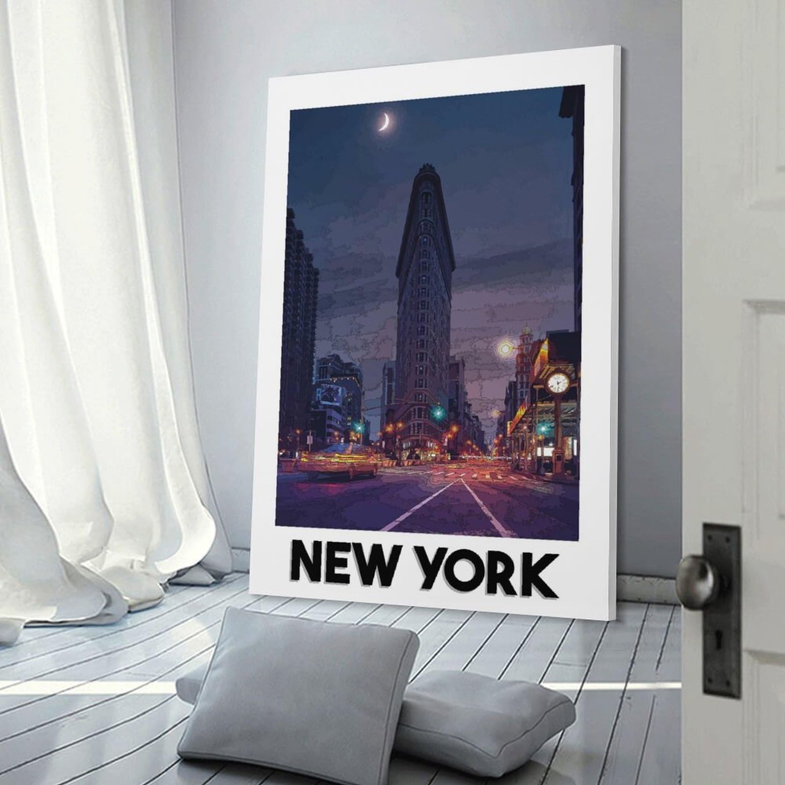 Junmoney Canvas Art Print New York, 24x36inch(60x90cm), for Gallery Wall Decor And Room Displays, Wall Decor Suited to Curated Displays