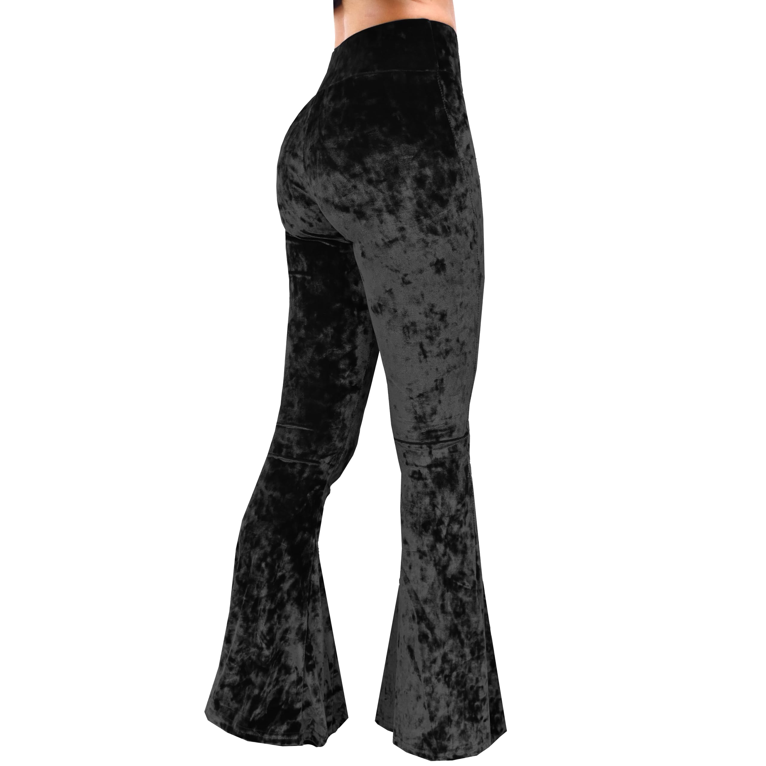 Daisy Del Sol De las Mujeres La Alta Cintura Suave Terciopelo Arrugado Gitana cómodo Yoga étnicos Tribales Flare Pants Bottom Estiramiento 70S de Bell