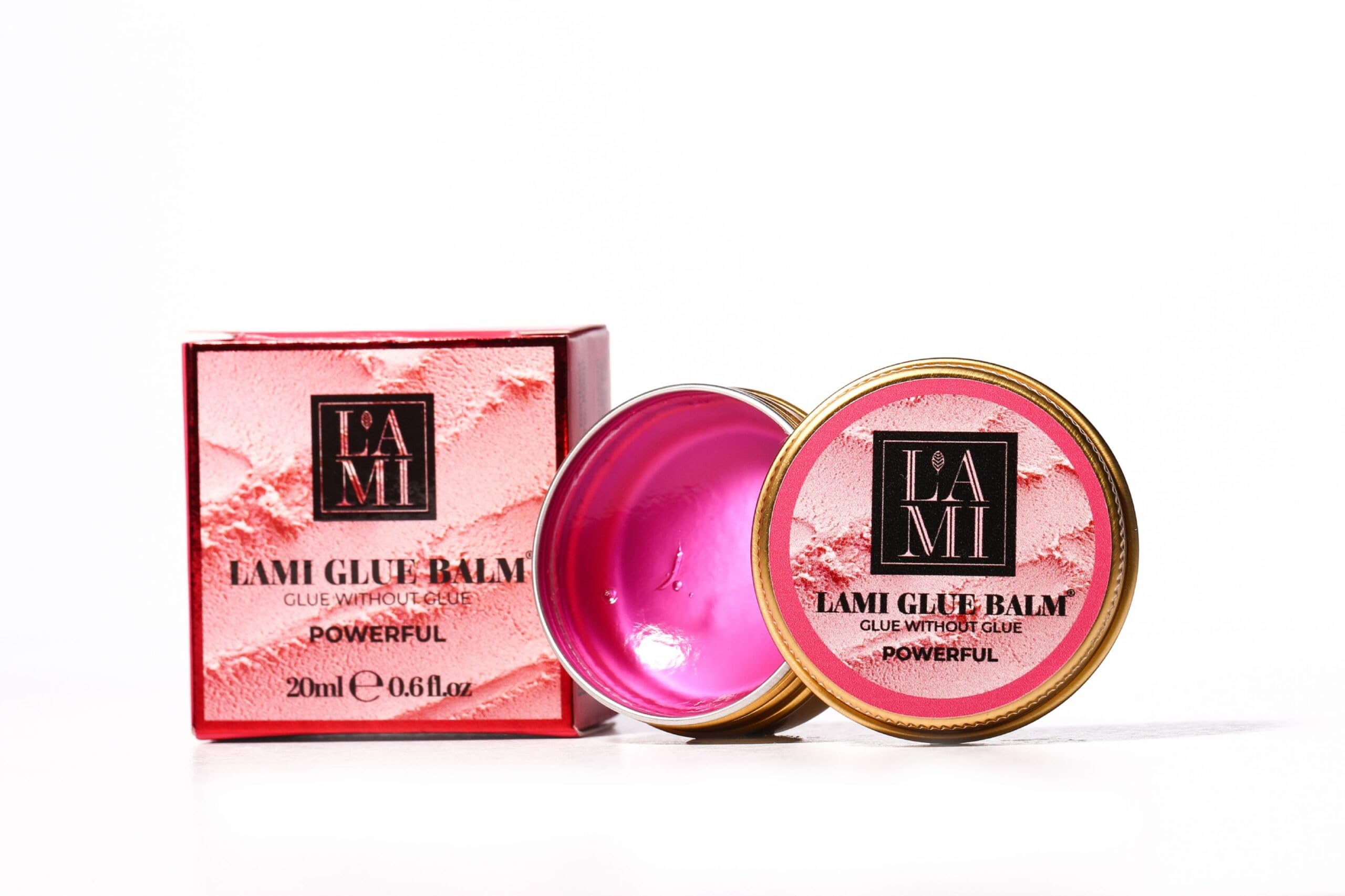 Lami Glue Balm Powerful Peach - Colle sans colle - 20 ml - Contient de l'huile d'argan, de jojoba et de l'huile d'avocat