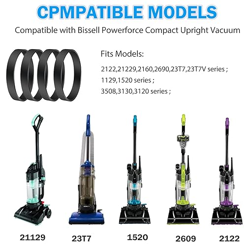Miniatura 3 de Correas de repuesto para aspiradora vertical Bissell PowerForce Compacta, ligera, correas de repuesto, modelos compatibles 3508, 2112, 21129, 2690,