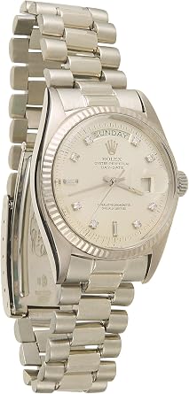 Pre-loved White Gold Diamond Dial President 1803 36mm, Silver