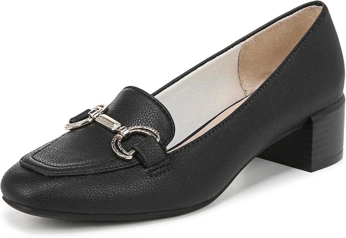 Amazon.com | Life Stride Womens Bliss Block Heel Loafer Black 5 M