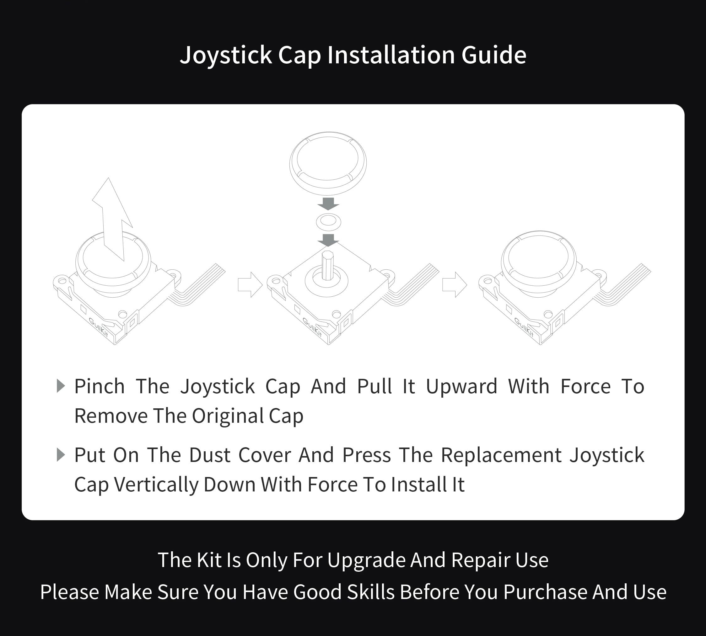 RunSnail for GuliKit 2Pcs TMR Joystick Ersatz für Joycon, Kein Drift, Hohe Präzision, Elektromagnetischer TMR-Joystick, Thumbstick-Kappen in 4 Farben, Kompatibel mit Switch/Switch OLED/Switch Lite