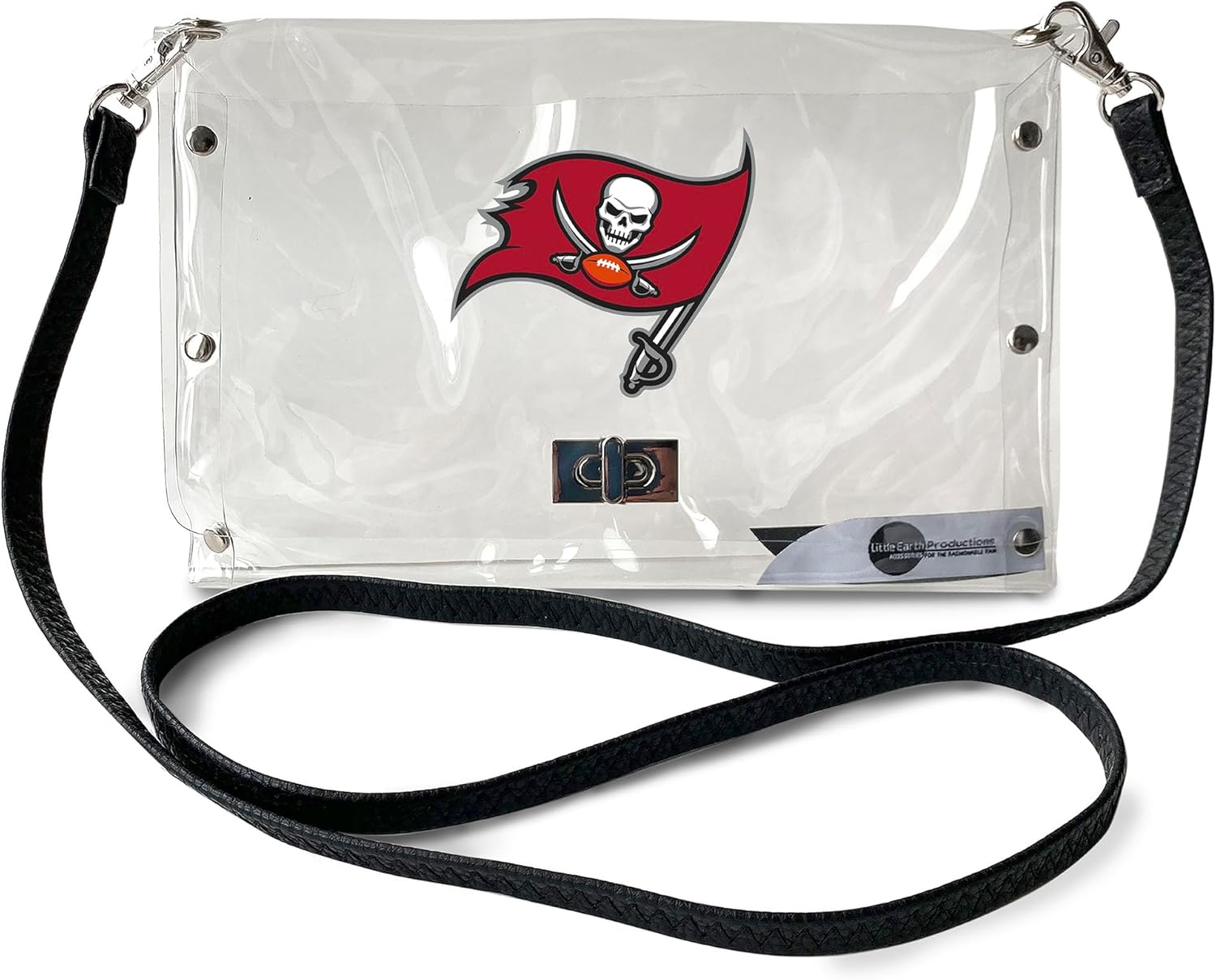 Littlearth womens NFL Clear Envelope Purse With Black Fashion Strap
