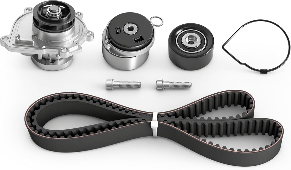 Engine Timing Belt Kit w/Water Pump for Chevy Cruze Sonic 1.8 12-14 | for Chevrolet Aveo Aveo5 1.6L 2009-2011, Fit for Pontiac G3 1.6L 2009-2010, #TCKWP338 24422964 25195119