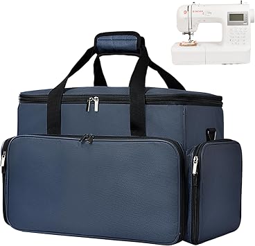 Large Sewing Machine Bag for Travel and Storage Suitable for Most Sewing Machines and Accessories Blue