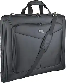 Bolsa de mão dobrável para 3 ternos, bolsa de terno de 111 cm para viagens e viagens de negócios com alça de ombro, Preto, Medium, Viagem, embutido