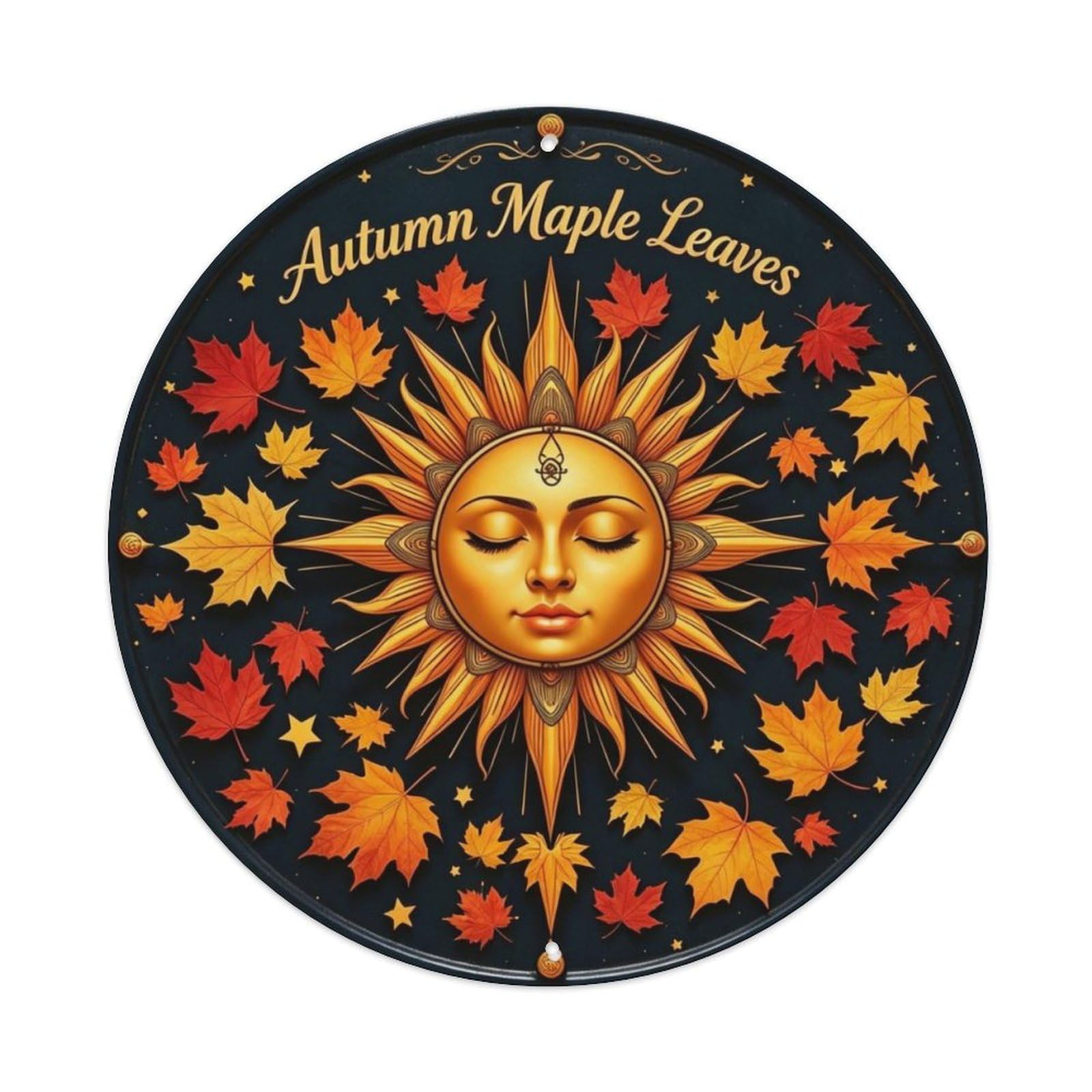 Autumn Maple Leaves Metal Tin Sign Plaque