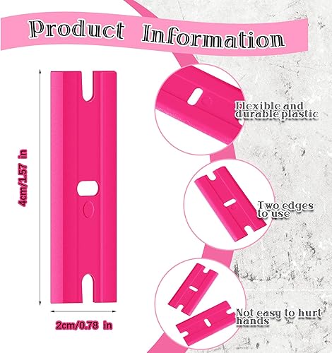 Miniatura 2 de Honoson 300 cuchillas raspadoras de plástico para rascador de plástico, cuchillas de afeitar de doble filo con ranura para punta, cuchillas de borde