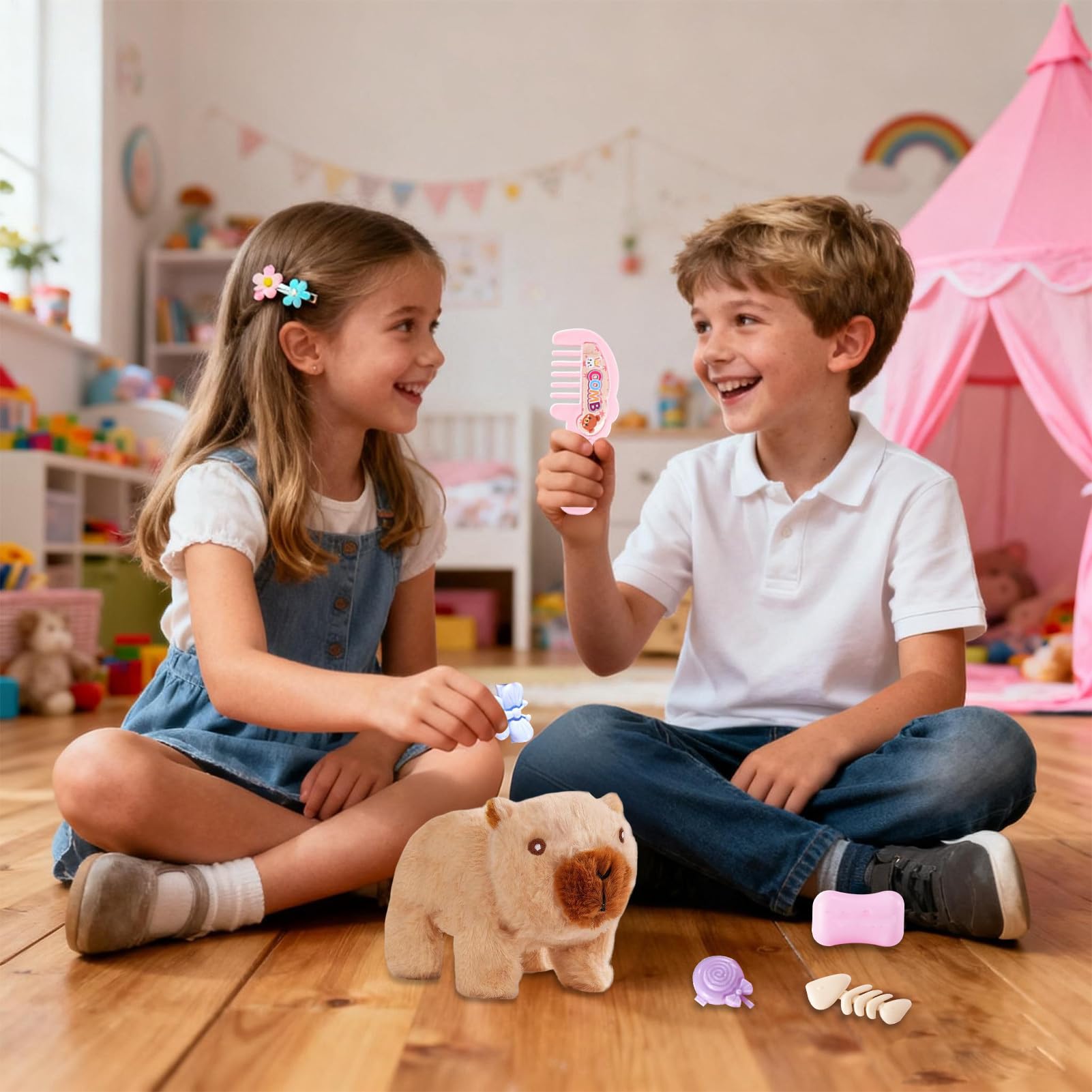 interactivo para mascotas - Muñeca que camina con sonido y luz, peluche eléctrico capibara, juego y adictivo para niños, jóvenes adultos, niñas, sala de juegos