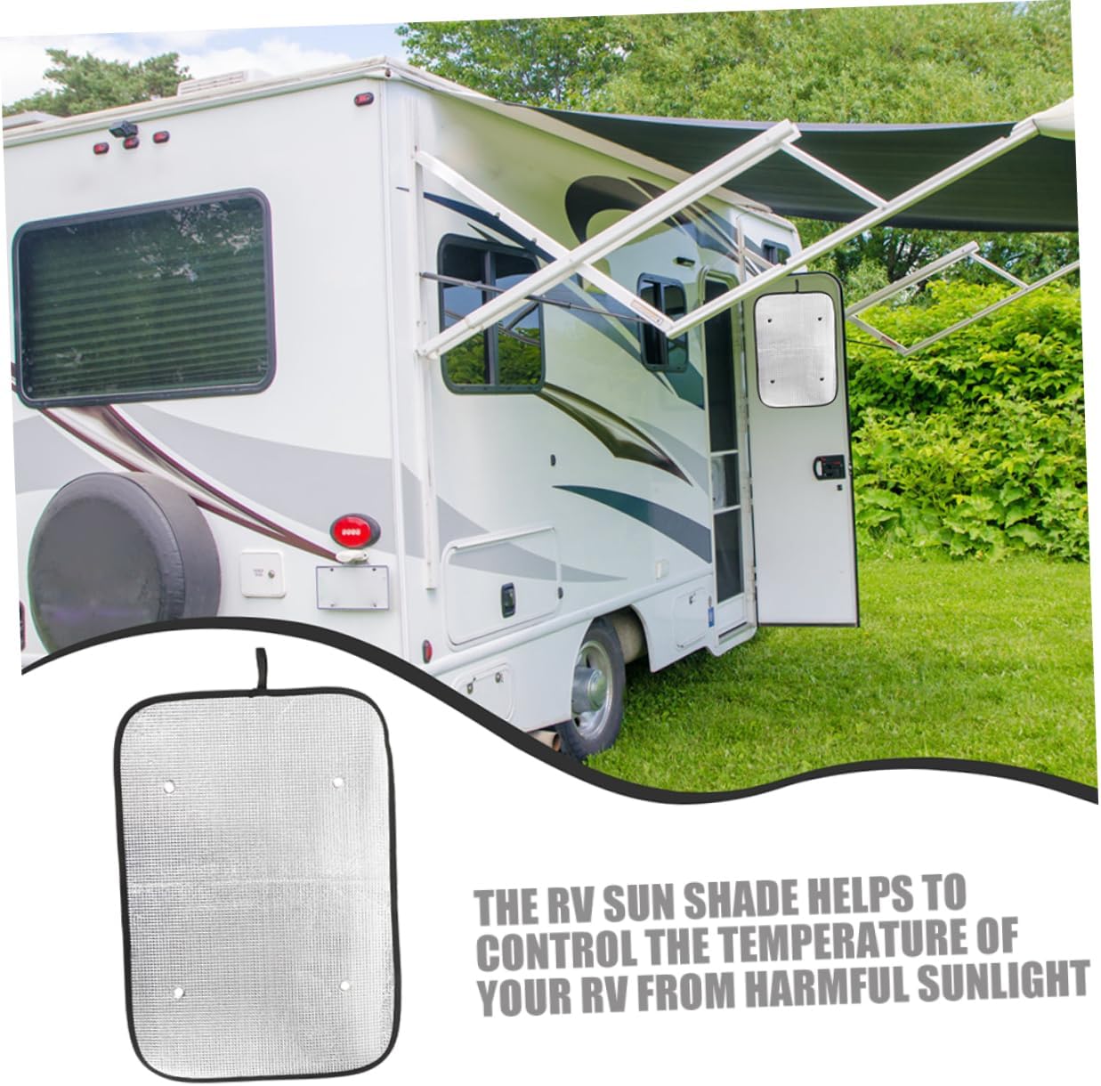 4pcs Camper Accessories Rv Window Shades Blackout Blinds for Rv Doors Aluminum Foil Suction Cup Installation Window Cover
