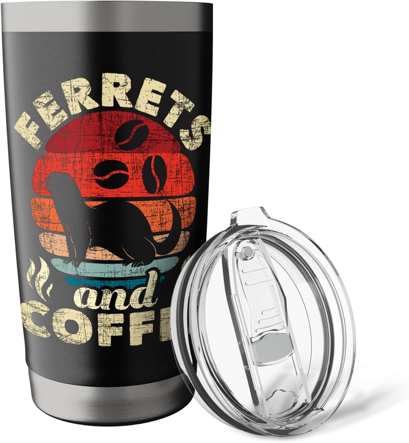 Ferrets And Coffee - Ferret Owner Animal Lover Stainless Steel Insulated Tumbler - Image 5