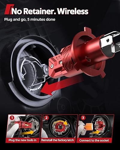 Miniatura 5 de Torchbeam - Bombillas H4 de 20 000 LM, superbrillantes y 6000 K, luz blanca fría antiniebla, vida útil de 50 000 horas, conectar y usar, sin