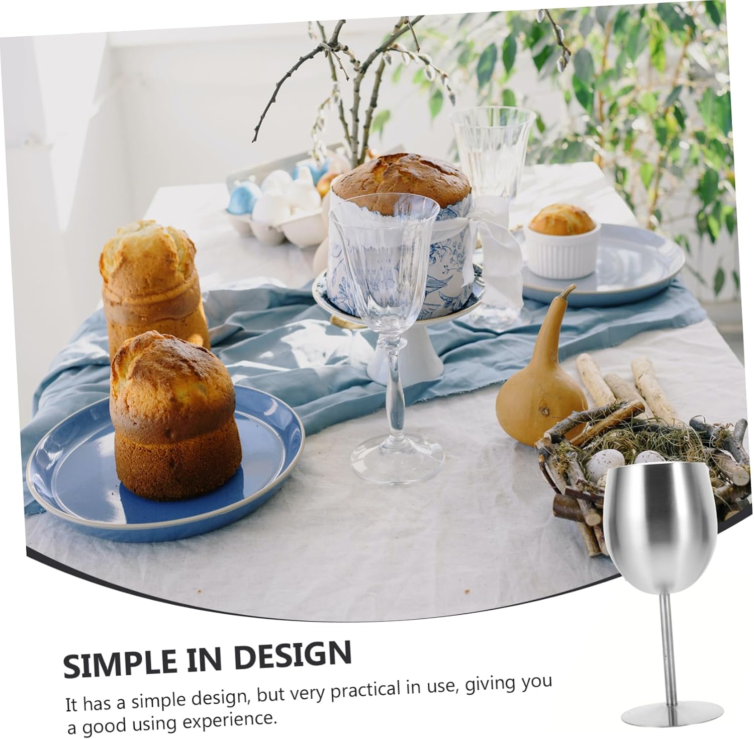 PRETYZOOM Stainless Steel Wine Goblet Unbreakable Metal Cup for Anniversary Anniversary Party Cups