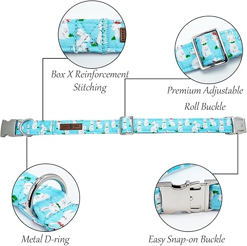 Miniatura 2 de Lionet Paws Collar para perro de Pascua con pajarita, lindo conejo, zanahoria, perro, marinero, collar con hebilla de metal para perros y gatos,