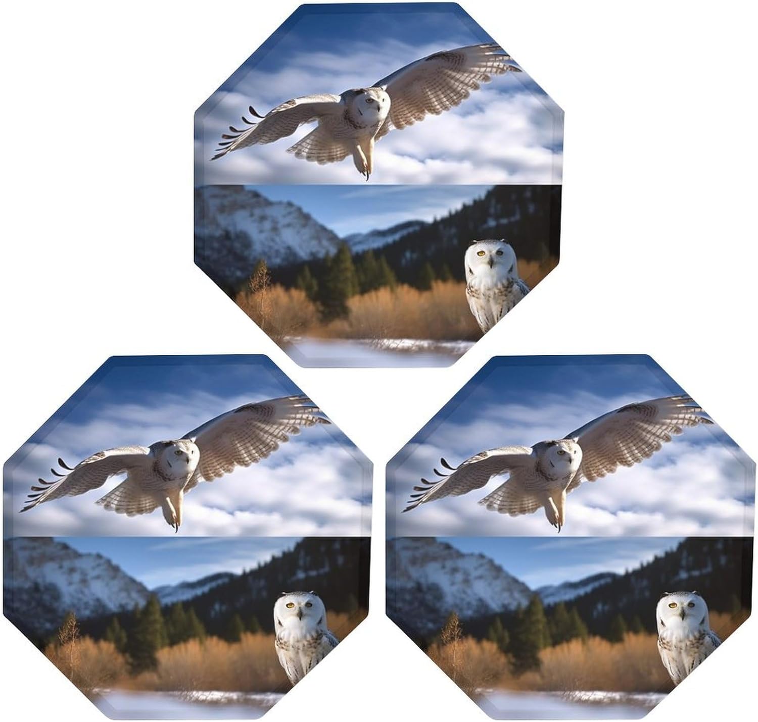 Ctagon Metal Sign for Home, Modern Display Plate for Kitchen, Animals And Landscapes Plates Accent Hanging Wall Decorations 3PCS for Living Room, Bedroom, Hallway, Hotel