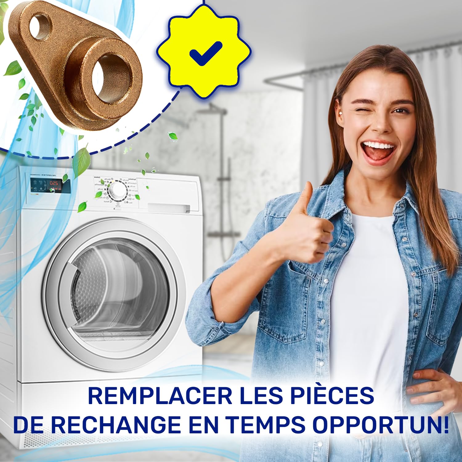 Palier Arrière En Laiton Pour Sèche-linge ARISTON INDESIT - Réf. C00142628 - Neuf En Emballage