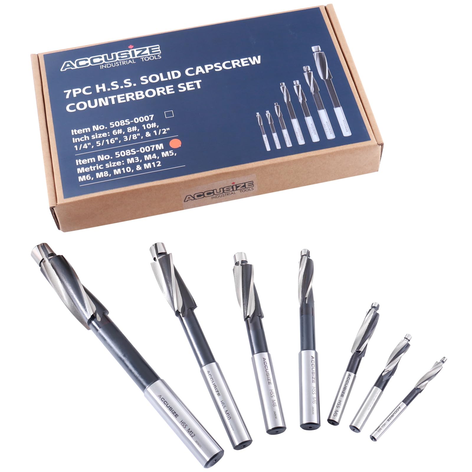 Accusize Industrial Tools HSS Cap Screw Counterbore Set Metric — Amazon image 7