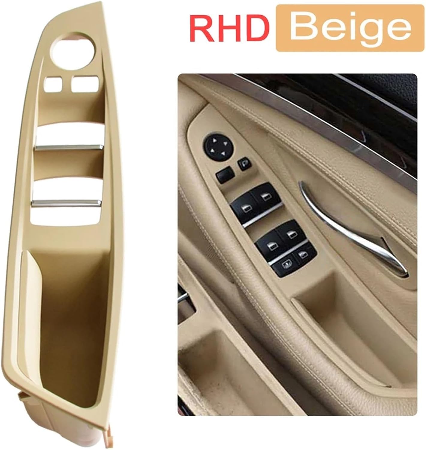 右ハンドル RHD BMW 5 シリーズ F10 F11 520 525 グレーベージュブラック車のインテリアドアハンドルインナード