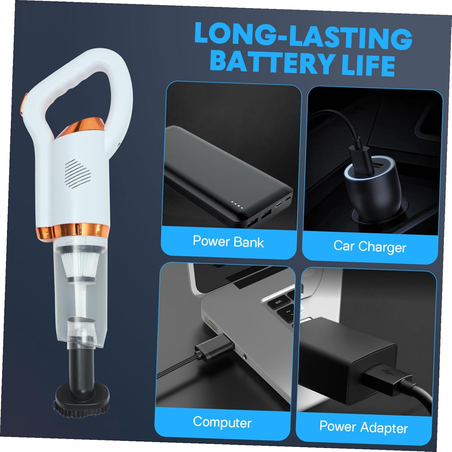 Cordless Car Vacuum Cleaner Lightweight Portable Wireless Vacuum with Washable Filter Compact Design for Home and Vehicle Cleaning