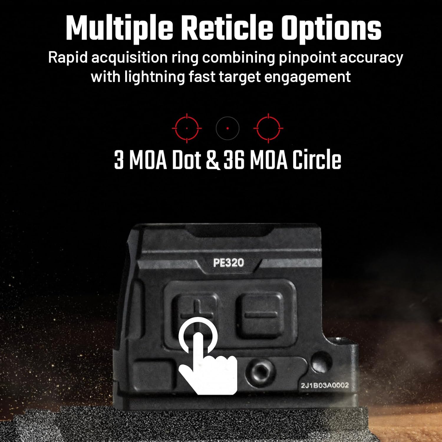 AIMWIN PE320 Enclosed Red Dot Sight with SolarGuard 3 MOA Dot & 36 MOA Circle - Parallax Free Reflex Sight Aim Awake Mode ACRO Footprint (Includes RMR Adapter Plate)
