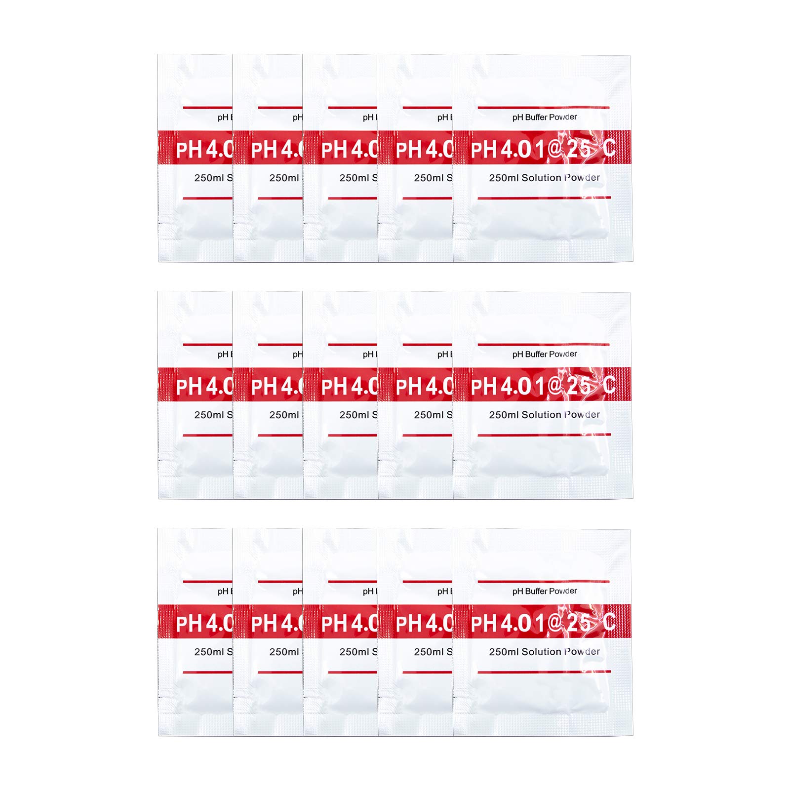15 Pack 4.01 pH Meter Calibration Packets pH Buffer Solution Powder for Precise Accuracy of pH Tester