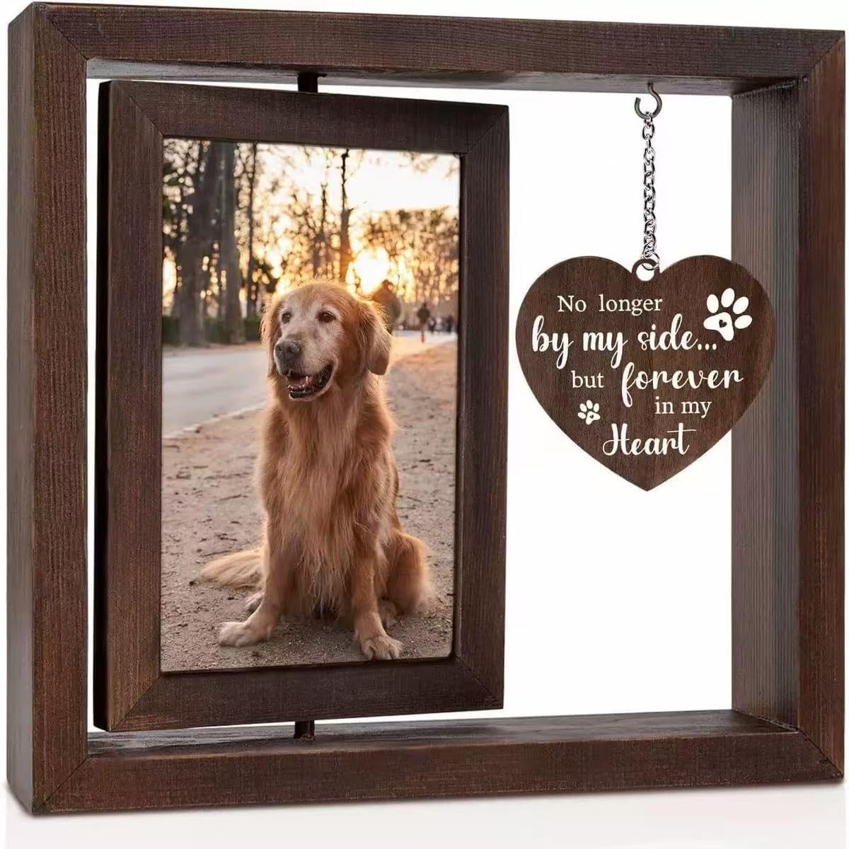 Erinnerung Hund Katze Bilderrahmen, Holz Bilderrahmen mit Gedenkbedeutung ,Geschenk für Hundebesitzer Katzenbesitzer,Gedenkrahmen für Verlust von Haustier, Verlust Sympathie Geschenk,Tischdekoration