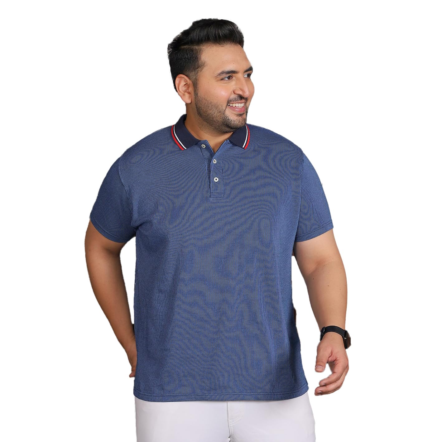 BigbananaPlus Size Men's Regular Fit Jacquard Polo Tshirt