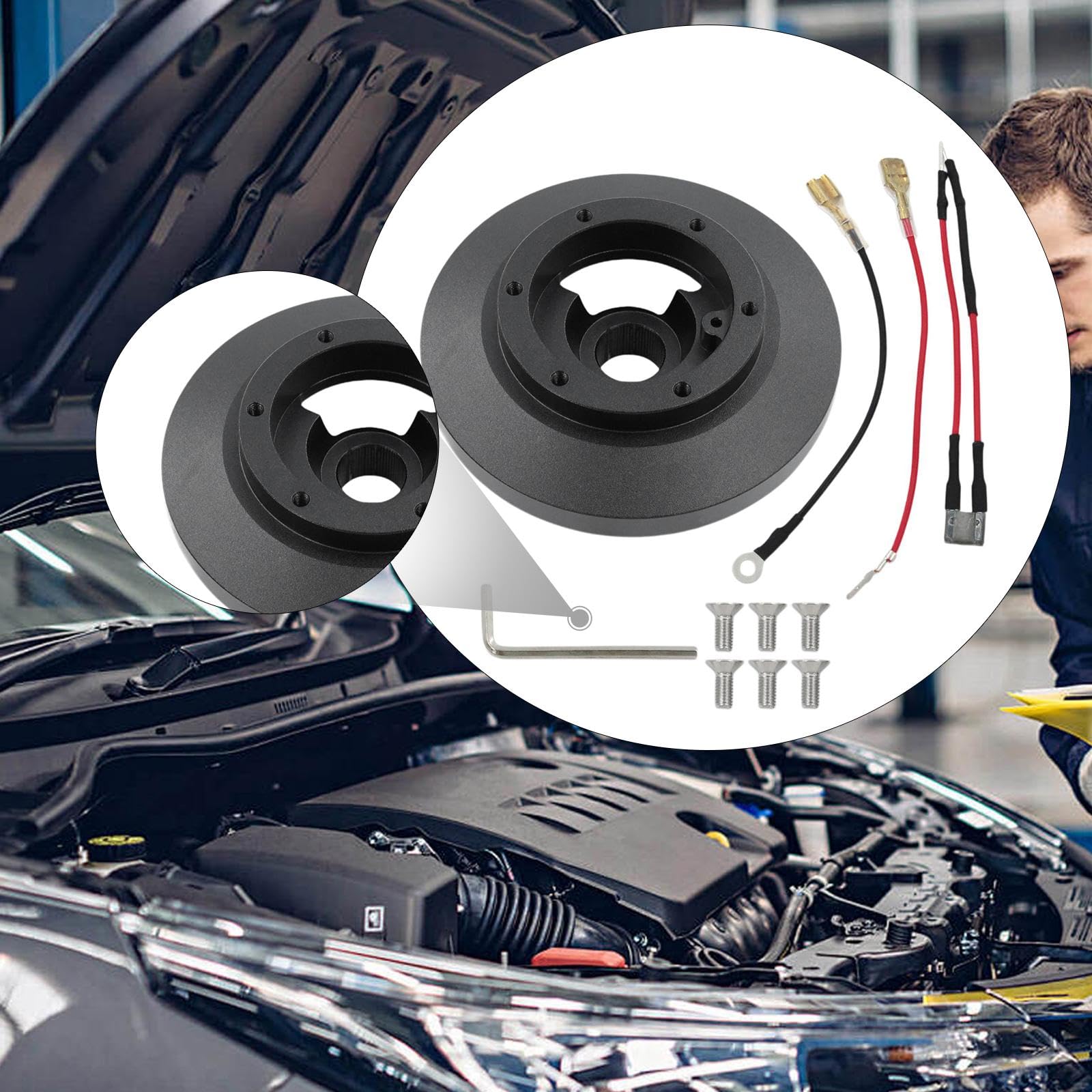 F Fityle Kit adattatore per mozzo corto per volante a 6 fori, accessori per auto, ricambi per veicoli, sostituisce E36 Z3 E39