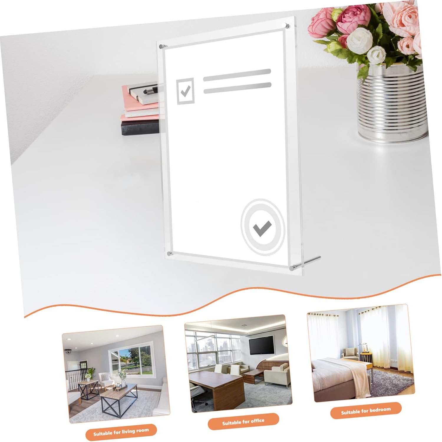 Acrylic Photo Frame Stand for Desktop Display Transparent Certificate Holder and Picture Frame Multipurpose Decor for Home Office and Special Events