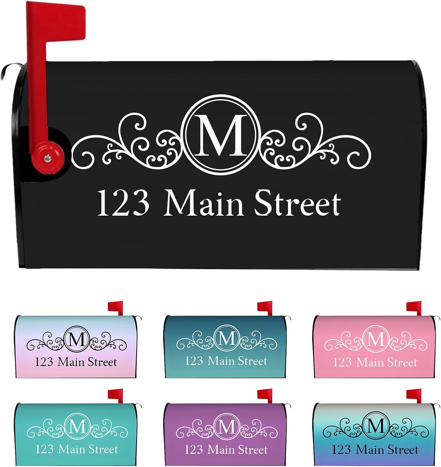 Personalized Mailbox Covers Custom Numbers Address Mailbox Cover Magnetic Standard Size, Customized Wraps Post Letter Box Cover for Garden Yard Outdoor Decorations