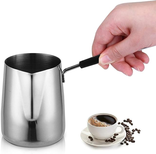 JOYIT Milk Frothing Jug Stainless Steel Milk Pitcher Cup, for Making Coffee Cappuccino Frothing Milk Coffee Machine with Spout, 600ml