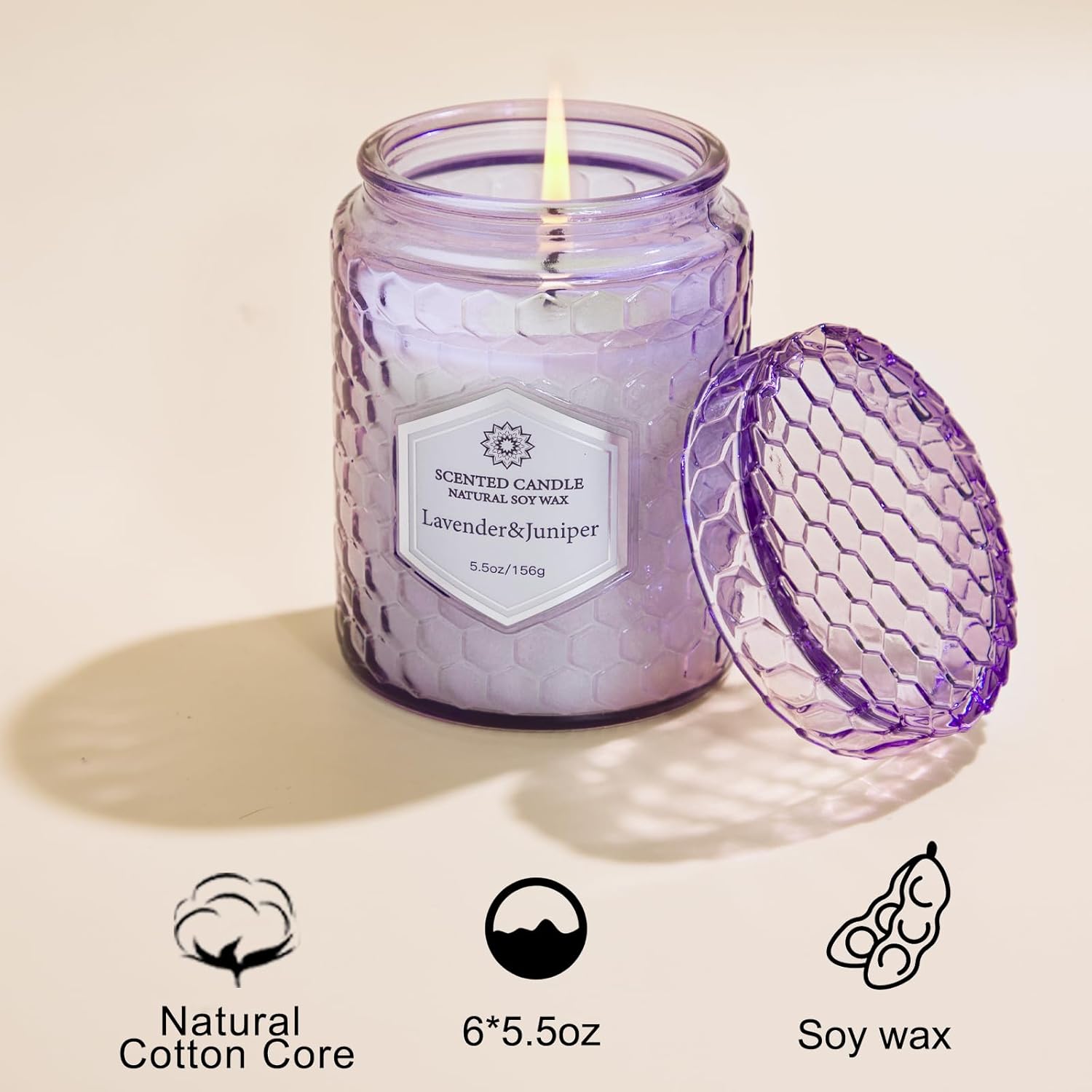 Candles for Home Scented, 6 Pack Aromatherapy Candles Gifts Sets for Women Birthday,33 oz Soy Wax 240 Hour Long Lasting Jar Candles