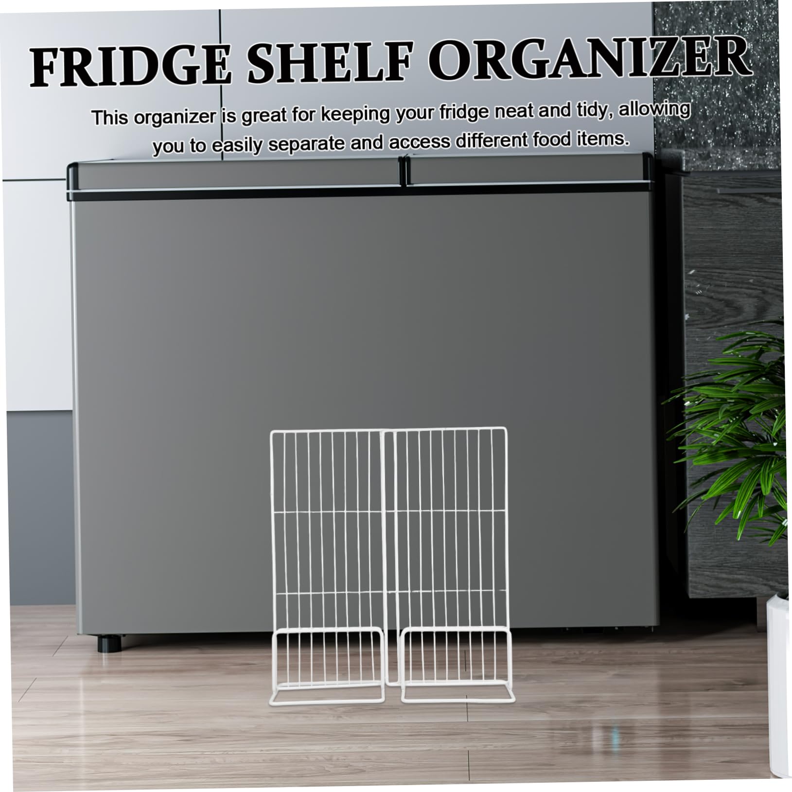 Partición del Congelador Organizador Divisor Multiusos para Refrigerador Separador de Estantes de Plástico para Organizar Alimentos Heladera