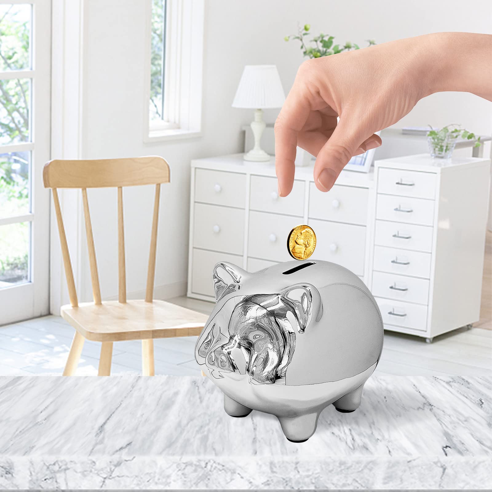 Amazon.co.jp: Ceramics ブタ貯金箱 大人用 貯金箱 子供のための貯金箱