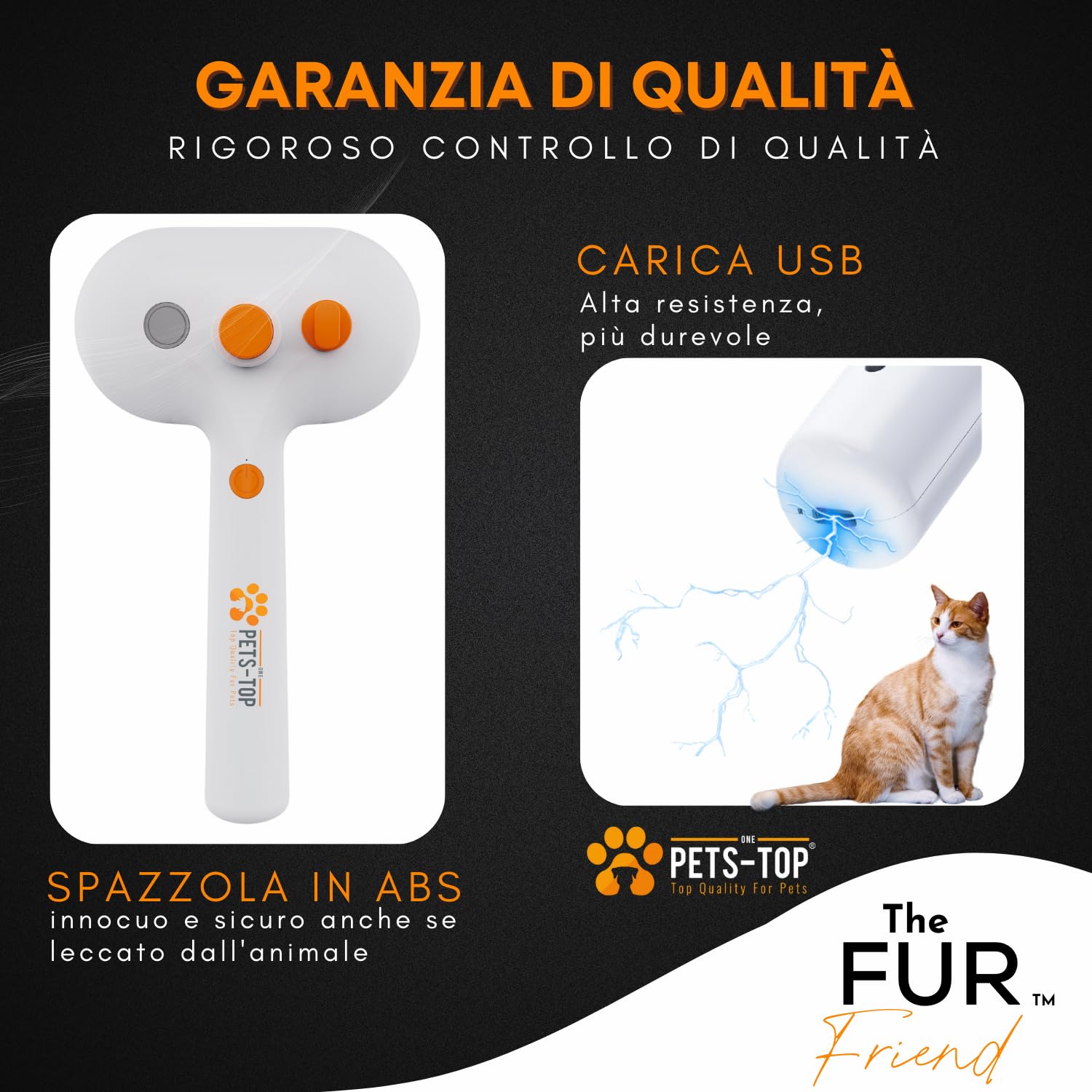 One PETS-TOP Spazzola A Vapore per Gatti – Spazzola Per Gatti Cani – Pelo Lungo e Corto – Lisciatura Autopulente – Vapore per Rimuovere Peli Aggrovigliat – Cat Steamy Brush