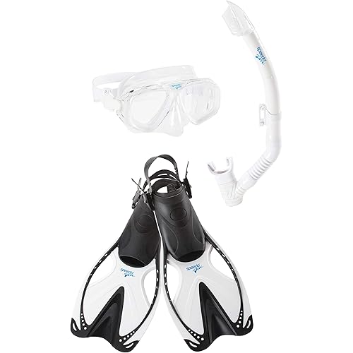 Speedo Unisex-Adult Swim Snorkel Dive Mask Anti-Fog with Nose Cover Adventure Series